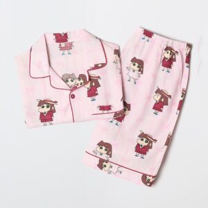 [Crayon Shin-chan] Shin-chan Sleeping Soundly in Short-Sleeve Pajamas (PINK)